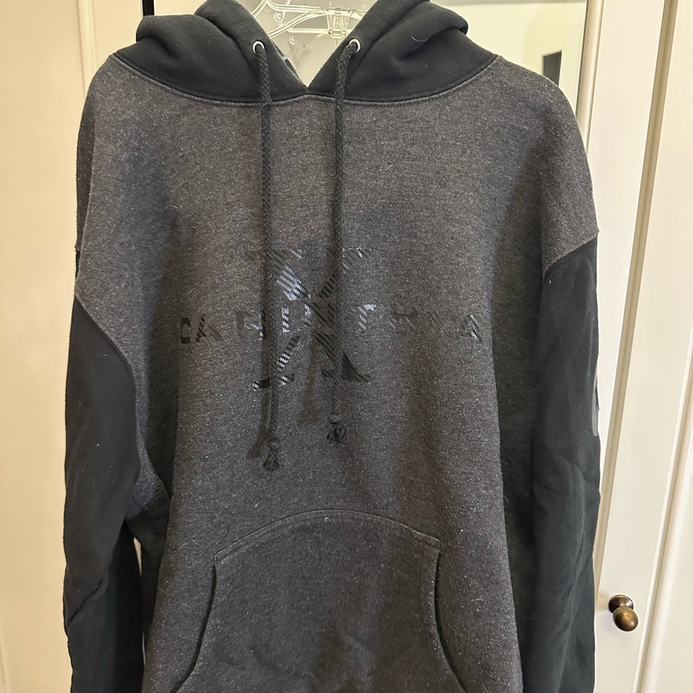 Men's Gray and Black Hoodie